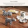 MACKENZIE-CHILDS Cow Creamery Butter Dish, Black-and-White Ceramic Butter Dish with Lid