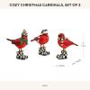 MACKENZIE-CHILDS Cozy Christmas Cardinals, Winter Figurines for Home Decor, Set of 3