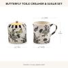 MACKENZIE-CHILDS Creamer and Sugar-Bowl Set, Cream Dispenser and Sugar Holder, Unique Kitchen Decor, Butterfly Toile