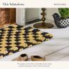 MACKENZIE-CHILDS Double-Door Entrance Mat, Decorative Outdoor Coir Doormat, Double Front-Door Mat and Welcome Mat, Black-and-White Courtly Check(Woven Check)