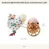 MACKENZIE-CHILDS Egg Cart Figurine, Spring Decor, Patience Brewster Speckled Chicken