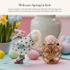 MACKENZIE-CHILDS Egg Cart Figurine, Spring Decor, Patience Brewster Speckled Chicken