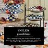 MACKENZIE-CHILDS Enamel Breakfast Bowl, Unique Soup Bowl or Cereal Bowl, Dinnerware, Blue-and-White Royal Check, Set of 1(Royal Check)