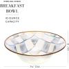 MACKENZIE-CHILDS Enamel Breakfast Bowl, Unique Soup Bowl or Cereal Bowl, Dinnerware, Blue-and-White Royal Check, Set of 1(Sterling Check)