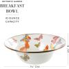 MACKENZIE-CHILDS Enamel Breakfast Bowl, Unique Soup Bowl or Cereal Bowl, Dinnerware, Butterfly Garden, Set of 1(Buttefly Garden)