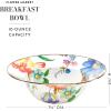 MACKENZIE-CHILDS Enamel Breakfast Bowl, Unique Soup Bowl or Cereal Bowl, Dinnerware, Butterfly Garden, Set of 1(Flower Market White)