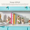 MACKENZIE-CHILDS Enamel Canister Set, Small (38 oz.), Medium (48 oz.), and Large (64 oz.) Kitchen Containers, White Flower Market