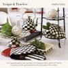 MACKENZIE-CHILDS Enamel Casserbole, Oven Baking Dish with Lid, Medium, Black-and-White Courtly Check