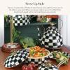 MACKENZIE-CHILDS Enamel Casserbole, Oven Baking Dish with Lid, Medium, Black-and-White Courtly Check