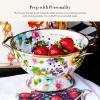 MACKENZIE-CHILDS Enamel Colander, Decorative Kitchen Strainer, Large, Blue Wildflowers(White Flower Market)