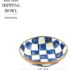 MACKENZIE-CHILDS Enamel Dipping Bowl, Small Serving Bowl for Entertaining, Blue-and-White Royal Check(Royal Check)