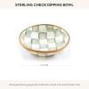 MACKENZIE-CHILDS Enamel Dipping Bowl, Small Serving Bowl for Entertaining, Blue-and-White Royal Check(Sterling Check)