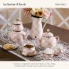 MACKENZIE-CHILDS Enamel Little Sugar Bowl, Small Sugar Container, 4 Ounces, Pink-and-White Rosy Check(Rosy Check)
