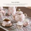 MACKENZIE-CHILDS Enamel Little Sugar Bowl, Small Sugar Container, 4 Ounces, Pink-and-White Rosy Check(Rosy Check)