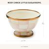MACKENZIE-CHILDS Enamel Little Sugar Bowl, Small Sugar Container, 4 Ounces, Pink-and-White Rosy Check(Rosy Check)
