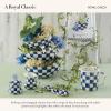 MACKENZIE-CHILDS Enamel Mixing Bowl Set, Small 5-Cup, Medium 10-Cup, and Large 16-Cup Serving Bowls for Entertaining, Set of 3, Blue-and-White Royal Check(Royal Check)
