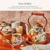 MACKENZIE-CHILDS Enamel Mug, Cute Enamelware Tea or Coffee Mug, Wild Rose Brown(White Flower Market)