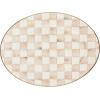 MACKENZIE-CHILDS Enamel Oval Platter, Serving Plate for Entertaining, Medium, Black-and-White Courtly Check(Mocha Check)