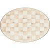 MACKENZIE-CHILDS Enamel Oval Platter, Serving Plate for Entertaining, Medium, Black-and-White Courtly Check(Mocha Check)