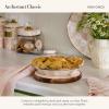 MACKENZIE-CHILDS Enamel Pie Plate, Ovenproof Pie Pan for Cooking and Serving, Pink-and-White Rosy Check(Rosy Check)