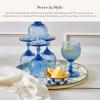 MACKENZIE-CHILDS Enamel Round Tray, Unique Serving Platter for Food and Drinks, Blue-and-White Royal Check(Sterling Check)