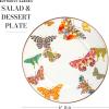 MACKENZIE-CHILDS Enamel Salad and Dessert Plate, Small Plate for a Dessert or Appetizer Dish, 8 Inches, Butterfly Garden(Butterfly Garden)