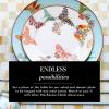 MACKENZIE-CHILDS Enamel Salad and Dessert Plate, Small Plate for a Dessert or Appetizer Dish, 8 Inches, Butterfly Garden(Butterfly Garden)