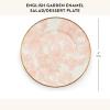 MACKENZIE-CHILDS Enamel Salad and Dessert Plate, Small Plate for a Dessert or Appetizer Dish, 8 Inches, Butterfly Garden(Rosy English Garden)