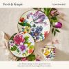 MACKENZIE-CHILDS Enamel Salad and Dessert Plate, Small Plate for a Dessert or Appetizer Dish, 8 Inches, Butterfly Garden(White Flower Market)