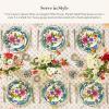 MACKENZIE-CHILDS Enamel Salad and Dessert Plate, Small Plate for a Dessert or Appetizer Dish, 8 Inches, Butterfly Garden(White Flower Market)