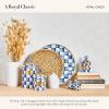 MACKENZIE-CHILDS Enamel Salt and Pepper Shakers, Kitchen Table Spice Shaker Set, Blue-and-White Royal Check, Small(Royal Check)