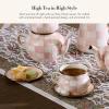 MACKENZIE-CHILDS Enamel Saucer, Small Enamel Plate for Teacups, Pink-and-White Rosy Check(Rosy Check)