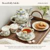 MACKENZIE-CHILDS Enamel Saucer, Small Enamel Plate for Teacups, Pink-and-White Rosy Check(Sterling Check)