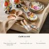 MACKENZIE-CHILDS Enamel Spoon Rest, Kitchen Spoon Holder and Utensil Rest for Stovetop, White Flower Market(White Flower Market)