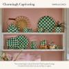 MACKENZIE-CHILDS Enamel Spoon Rest, Kitchen Utensil Rest and Spoon Holder, Kitchen Decor, Green-and-White Emerald Check(Emerald Check)