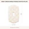 MACKENZIE-CHILDS Enamel Switch Plate, Light-Switch Cover, Single Rocker, Black-and-White Courtly Check(Rosy Check)