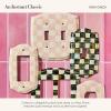 MACKENZIE-CHILDS Enamel Switch Plate, Light-Switch Cover, Single Rocker, Black-and-White Courtly Check(Rosy Check)