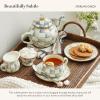 MACKENZIE-CHILDS Enamel Teacup, Unique Coffee and Tea Mug, Enamel Cup for Hot Tea, 10 Ounces, Gray-and-White Sterling Check(Sterling Check)