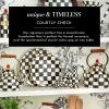 MACKENZIE-CHILDS Enamel Trivet, Heat-Resistant Countertop Protector for Hot Pots or Kettles, Large, Black-and-White Courtly Check(Courtly Check)