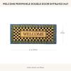 MACKENZIE-CHILDS Entrance Mat, Decorative Outdoor Front Door Mat, Coir Door Mat, Welcome Periwinkle