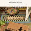 MACKENZIE-CHILDS Entrance Mat, Decorative Outdoor Front Door Mat, Coir Door Mat, Welcome Periwinkle