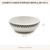 MACKENZIE-CHILDS Everyday Bowl, Serving Bowl for Entertaining, Set of 4, Black-and-White Courtly Check