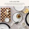 MACKENZIE-CHILDS Everyday Cheese Board, Dishwasher-Safe Round Charcuterie Board, Black-and-White Courtly Check