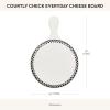 MACKENZIE-CHILDS Everyday Cheese Board, Dishwasher-Safe Round Charcuterie Board, Black-and-White Courtly Check