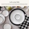 MACKENZIE-CHILDS Everyday Chip and Dip Bowl, Dishwasher-Safe Stoneware Chip Bowl, Black-and-White Courtly Check