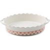 MACKENZIE-CHILDS Everyday Oval Casserole Baker, Cute Oven Baker, Small, Gray-and-White Sterling Check(Rosy Check)
