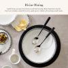 MACKENZIE-CHILDS Everyday Salad Serving Set, Stainless-Steel Salad Servers, Leather(Black)