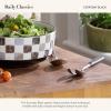 MACKENZIE-CHILDS Everyday Salad Serving Set, Stainless-Steel Salad Servers, Leather(Black)