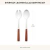 MACKENZIE-CHILDS Everyday Salad Serving Set, Stainless-Steel Salad Servers, Leather(Leather)