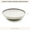 MACKENZIE-CHILDS Everyday Serving Bowl, Dishwasher- and Microwave-Safe, 12 Inches, Black-and-White Courtly Check